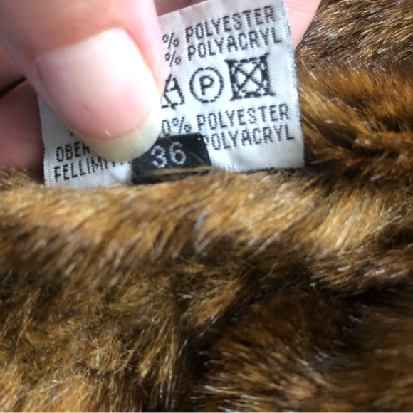 Balmain Black Suede Like Jacket with Brown Fur Collar & Inside - Picture 9 of 14